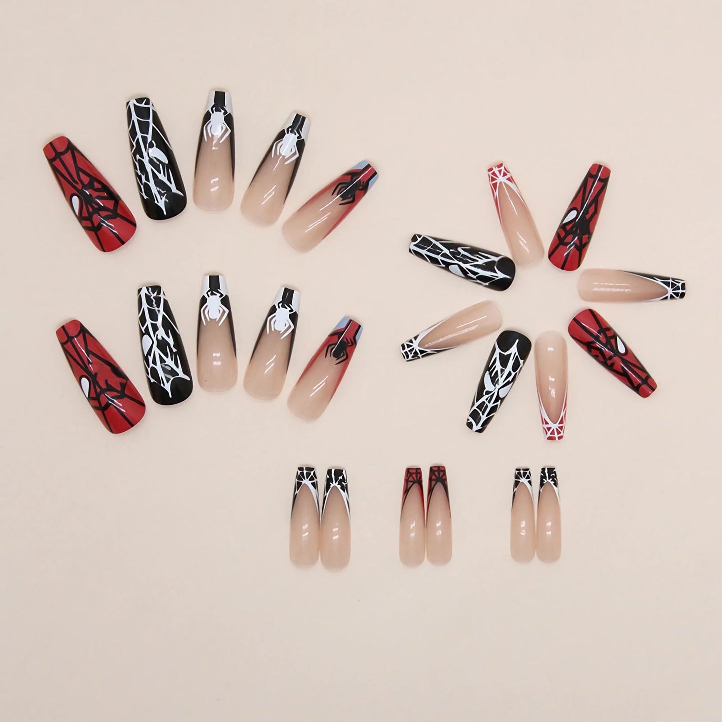 BABALAL Coffin Press on Nails Long Fake Nails White French Glue on Nails Glitter Rhinestone Flower Design Ballerina False Nails 24Pcs Shiny Acrylic Nails for Women and Girls
