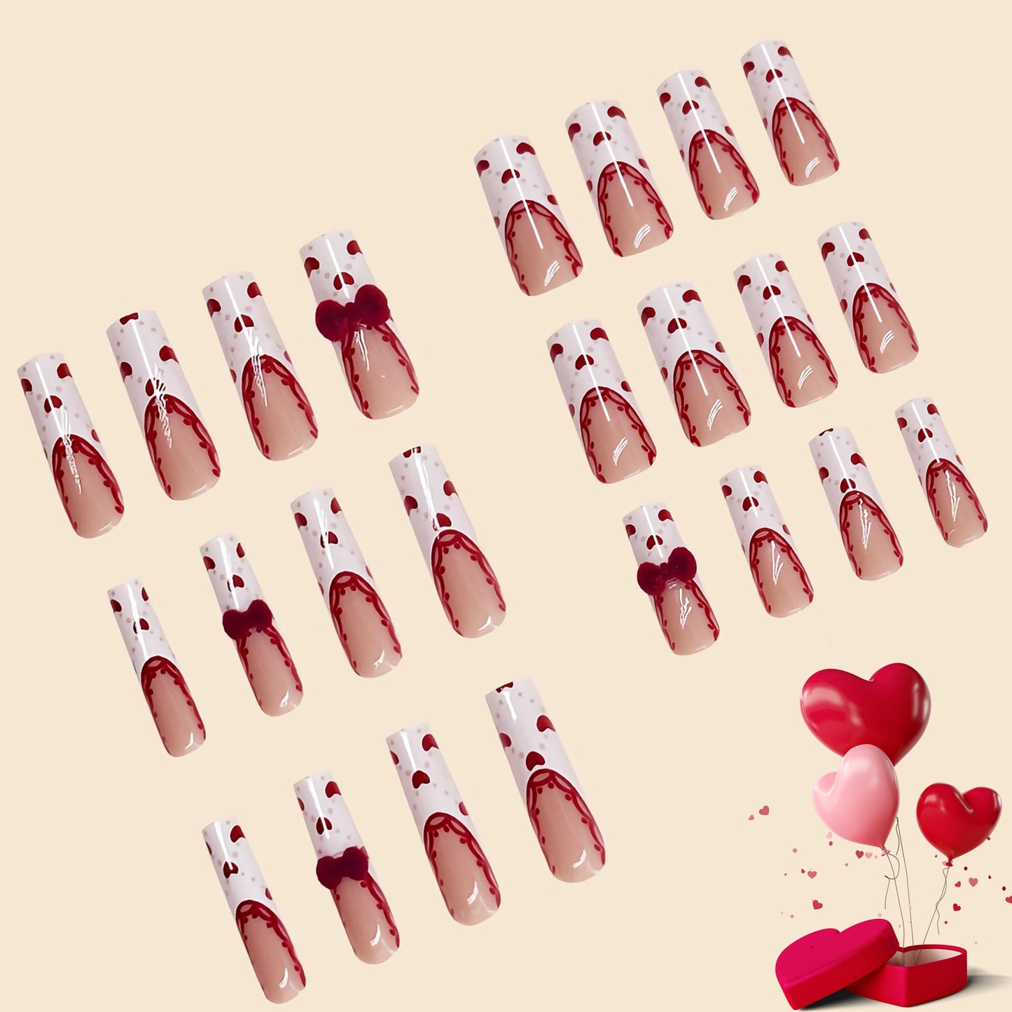 BABALAL Coffin Press on Nails Long Fake Nails White French Glue on Nails Glitter Rhinestone Flower Design Ballerina False Nails 24Pcs Shiny Acrylic Nails for Women and Girls