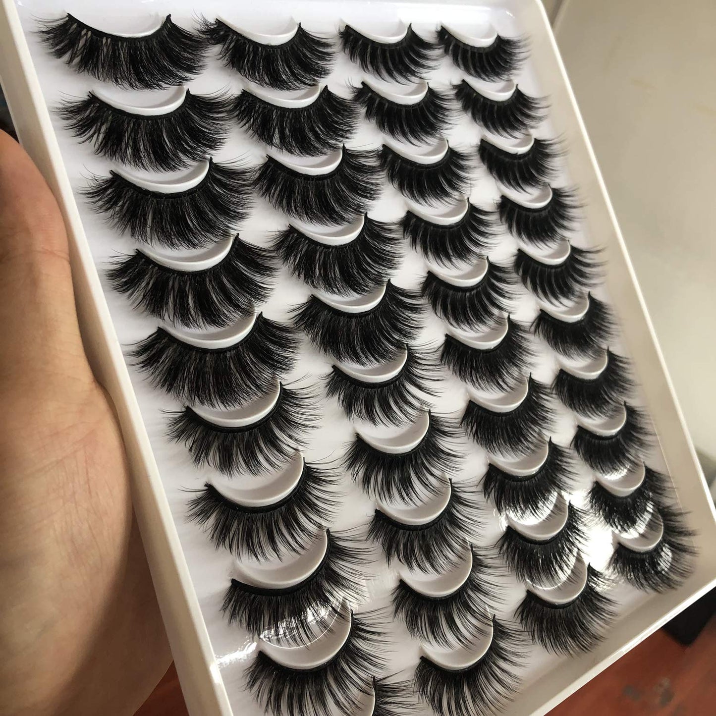 False Eyelashes Thick 20MM Lashes Mink Flutter Volume 3D Fake Eyelashes Dramatic Full Long Faux Mink Eye Lashes Pack 8 Pairs Big Curly False Lash ALICROWN