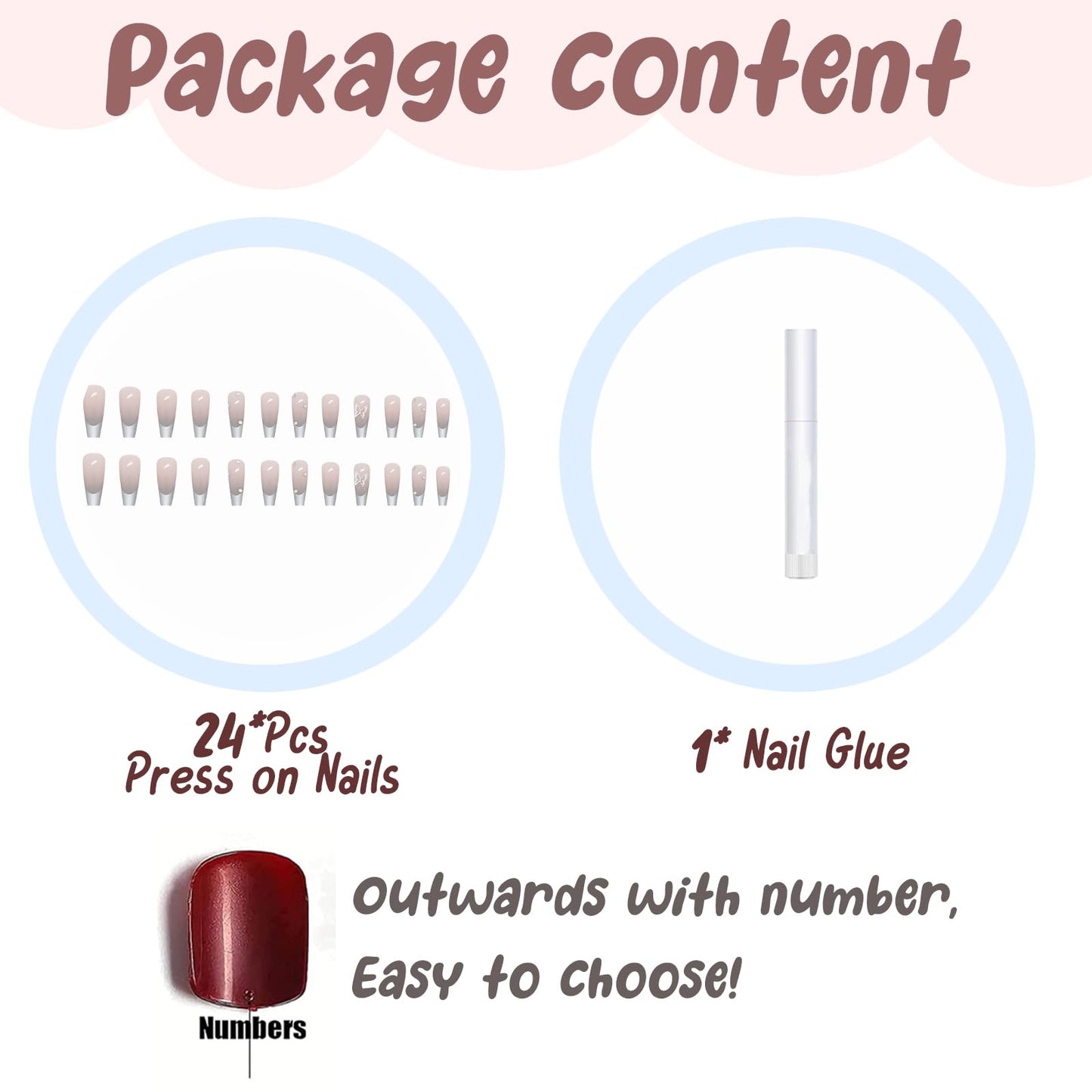 BABALAL Square Press on Nails Medium Fake Nails Sliver Glue on Nails Shiny Squoval Flower Stick on Nails for Women and Girls