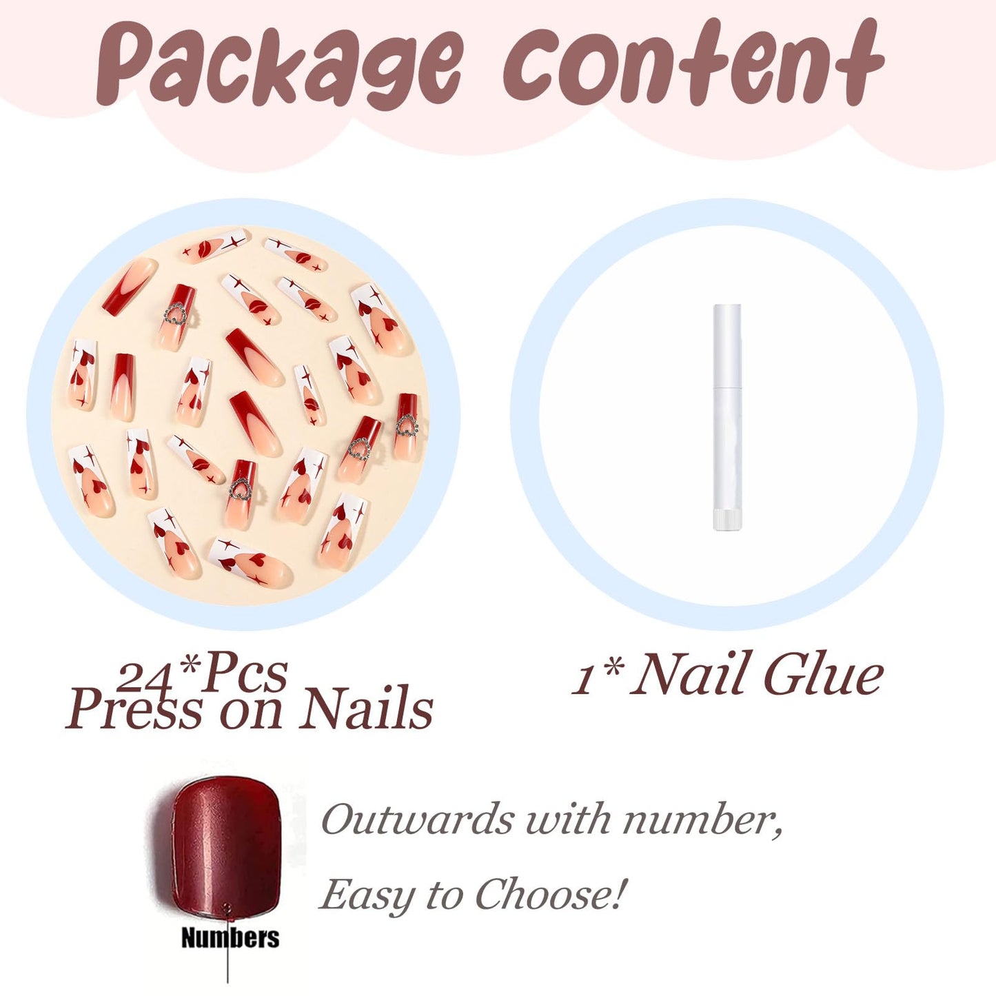BABALAL Coffin Press on Nails Long Fake Nails White French Glue on Nails Glitter Rhinestone Flower Design Ballerina False Nails 24Pcs Shiny Acrylic Nails for Women and Girls