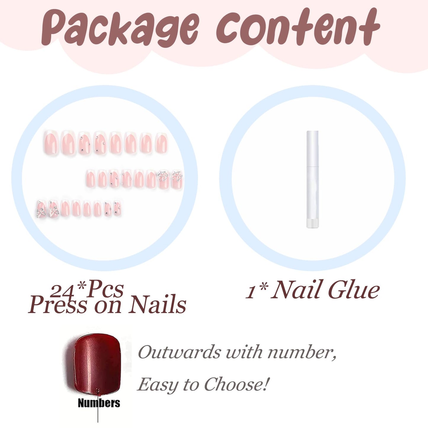 BABALAL Square Press on Nails Medium Fake Nails Sliver Glue on Nails Shiny Squoval Flower Stick on Nails for Women and Girls