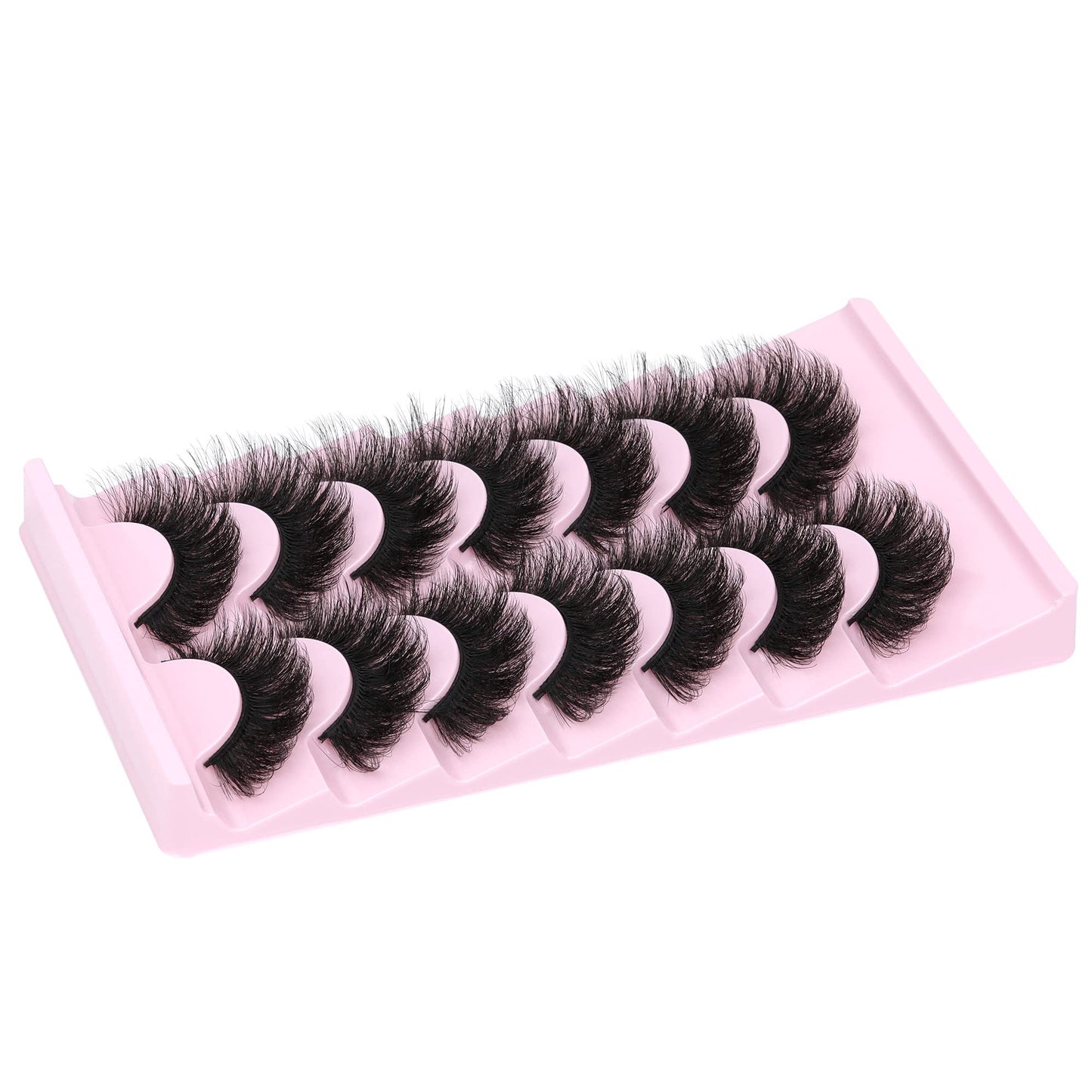 False Eyelashes Thick 20MM Lashes Mink Flutter Volume 3D Fake Eyelashes Dramatic Full Long Faux Mink Eye Lashes Pack 8 Pairs Big Curly False Lash ALICROWN