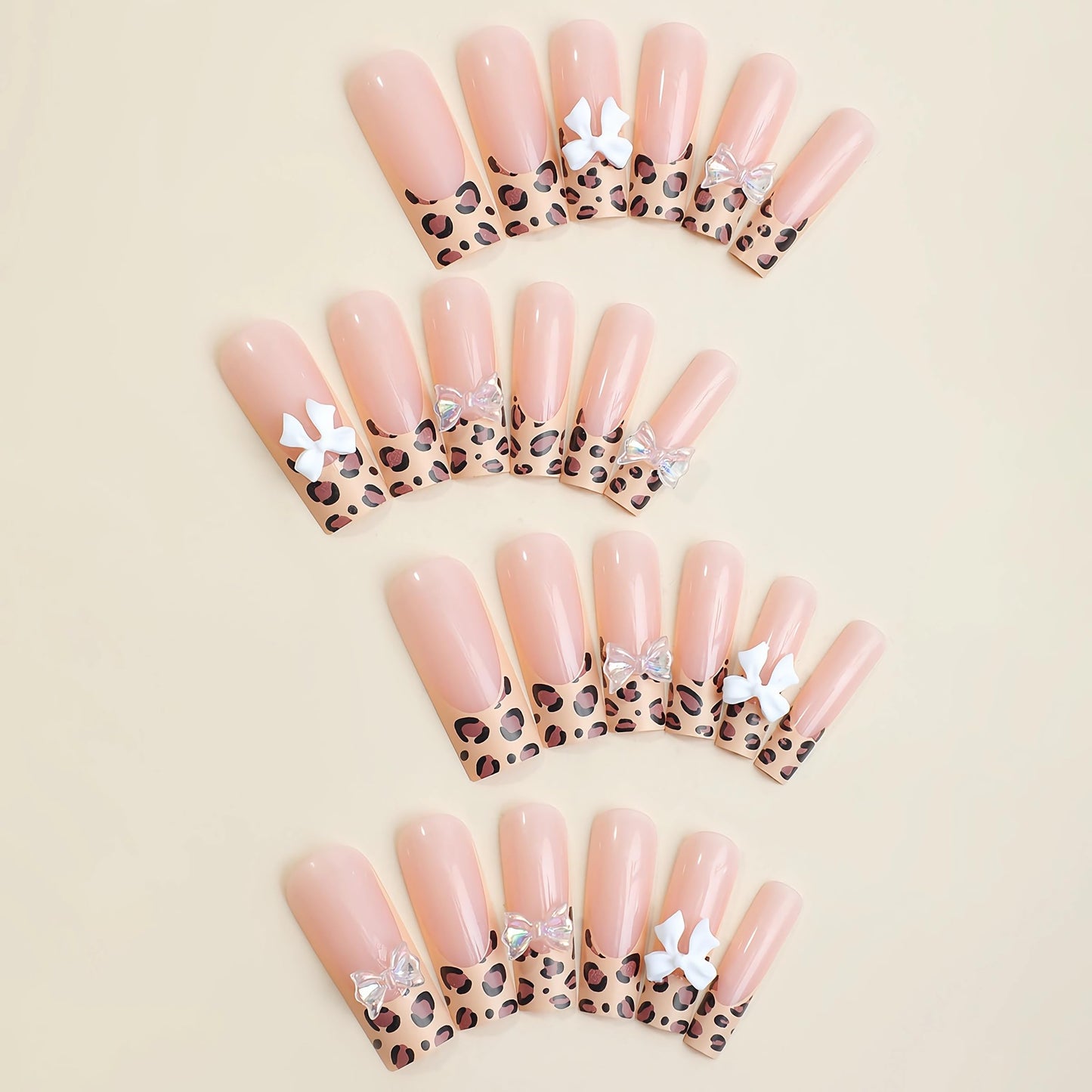 BABALAL Square Press on Nails Medium Fake Nails Sliver Glue on Nails Shiny Squoval Flower Stick on Nails for Women and Girls