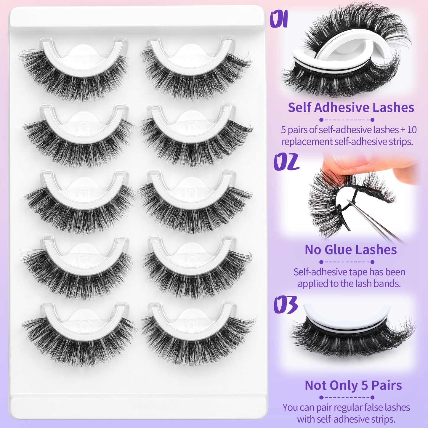 False Eyelashes Thick 20MM Lashes Mink Flutter Volume 3D Fake Eyelashes Dramatic Full Long Faux Mink Eye Lashes Pack 8 Pairs Big Curly False Lash ALICROWN