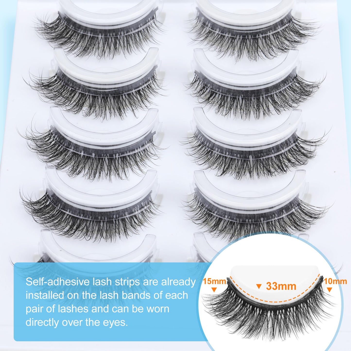 False Eyelashes Thick 20MM Lashes Mink Flutter Volume 3D Fake Eyelashes Dramatic Full Long Faux Mink Eye Lashes Pack 8 Pairs Big Curly False Lash ALICROWN