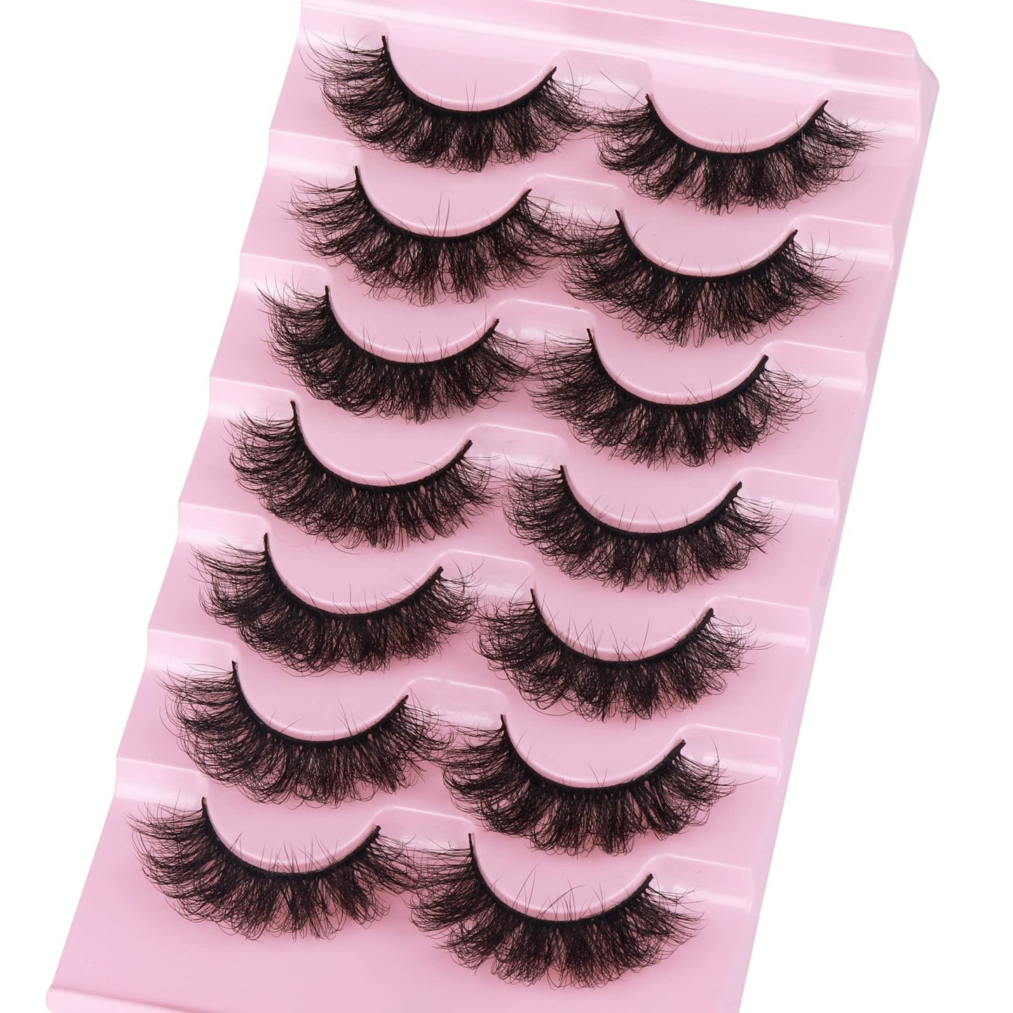 False Eyelashes Thick 20MM Lashes Mink Flutter Volume 3D Fake Eyelashes Dramatic Full Long Faux Mink Eye Lashes Pack 8 Pairs Big Curly False Lash ALICROWN