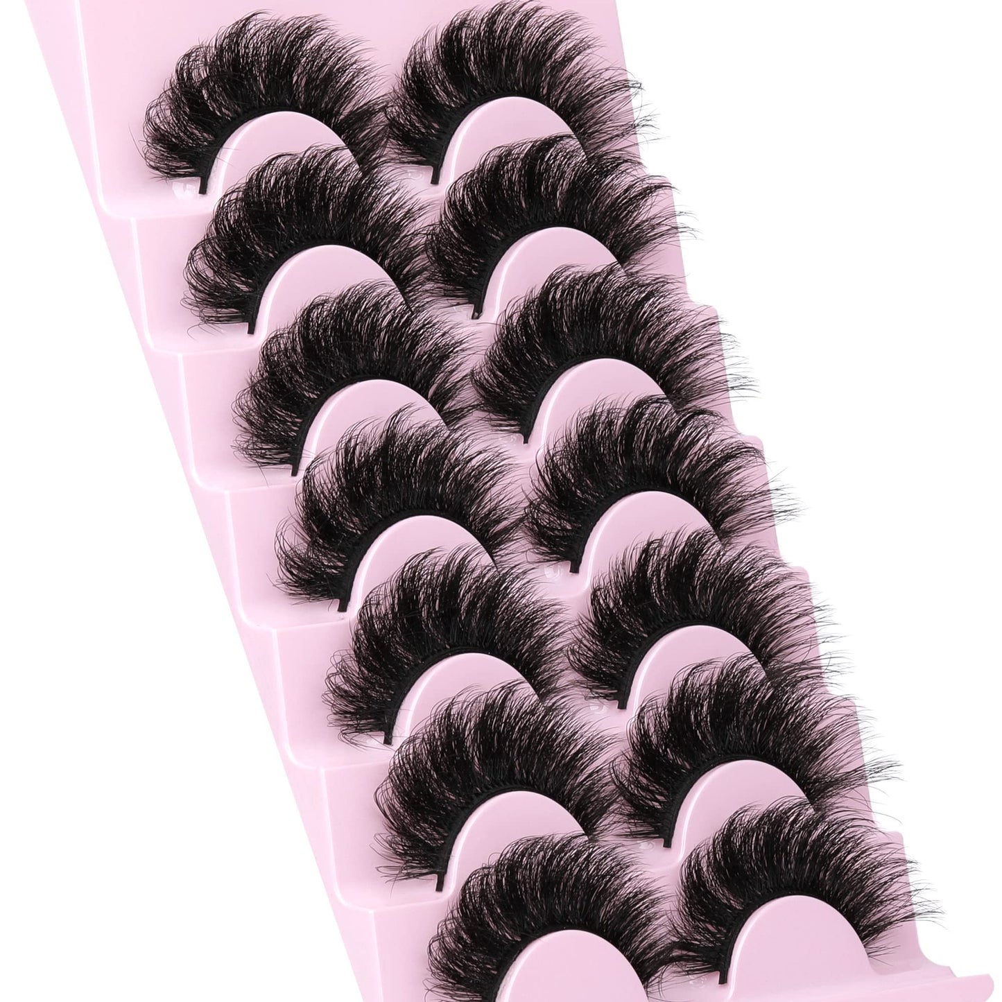 False Eyelashes Thick 20MM Lashes Mink Flutter Volume 3D Fake Eyelashes Dramatic Full Long Faux Mink Eye Lashes Pack 8 Pairs Big Curly False Lash ALICROWN