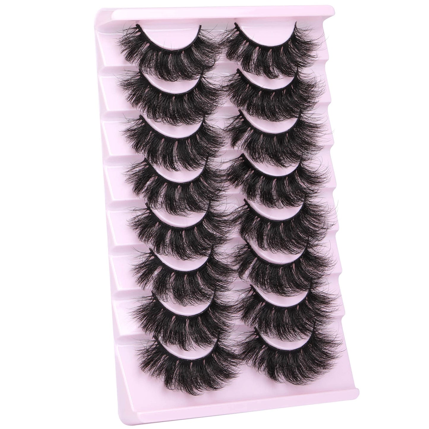 False Eyelashes Thick 20MM Lashes Mink Flutter Volume 3D Fake Eyelashes Dramatic Full Long Faux Mink Eye Lashes Pack 8 Pairs Big Curly False Lash ALICROWN