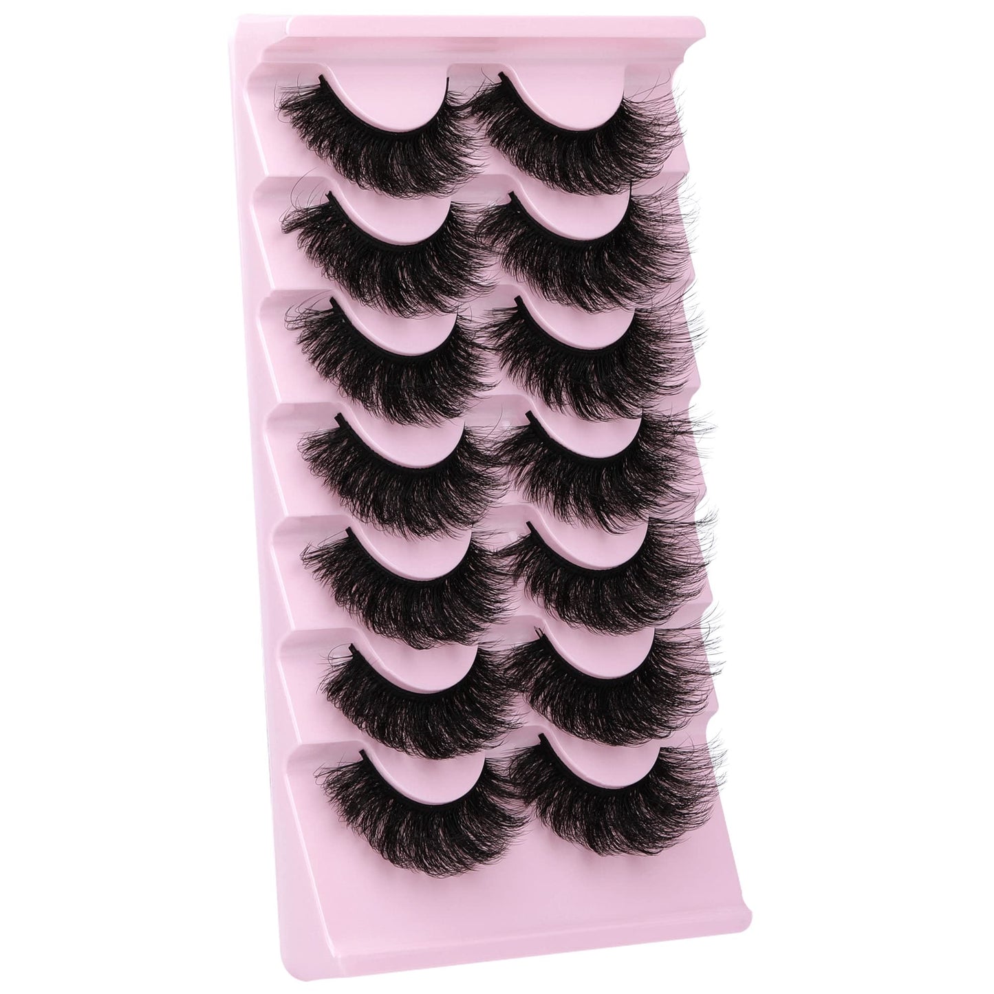 False Eyelashes Thick 20MM Lashes Mink Flutter Volume 3D Fake Eyelashes Dramatic Full Long Faux Mink Eye Lashes Pack 8 Pairs Big Curly False Lash ALICROWN