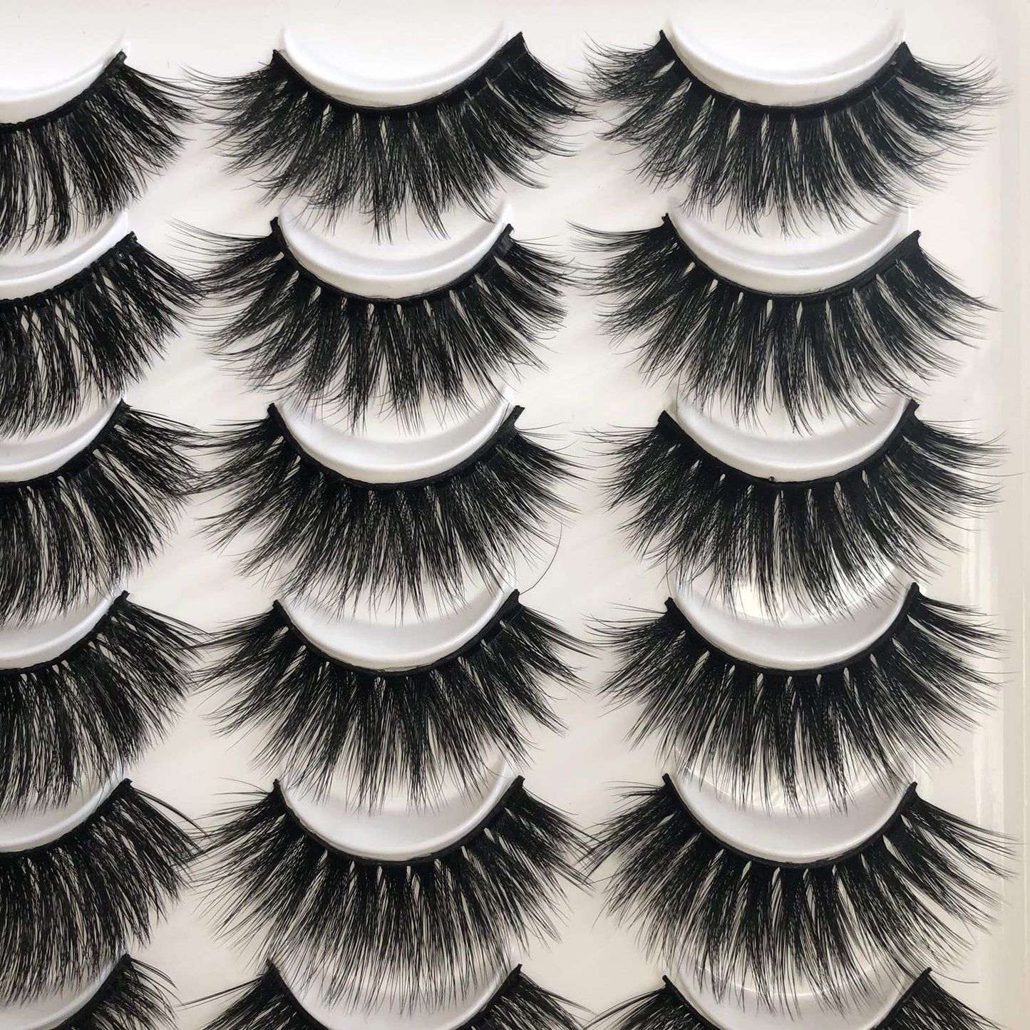 False Eyelashes Thick 20MM Lashes Mink Flutter Volume 3D Fake Eyelashes Dramatic Full Long Faux Mink Eye Lashes Pack 8 Pairs Big Curly False Lash ALICROWN