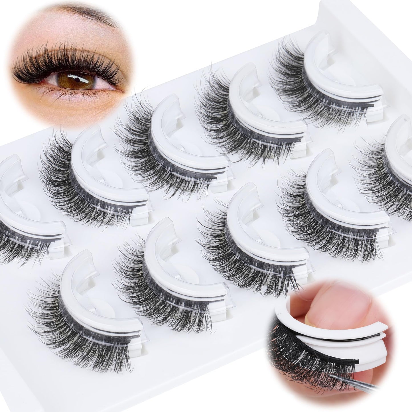 False Eyelashes Thick 20MM Lashes Mink Flutter Volume 3D Fake Eyelashes Dramatic Full Long Faux Mink Eye Lashes Pack 8 Pairs Big Curly False Lash ALICROWN