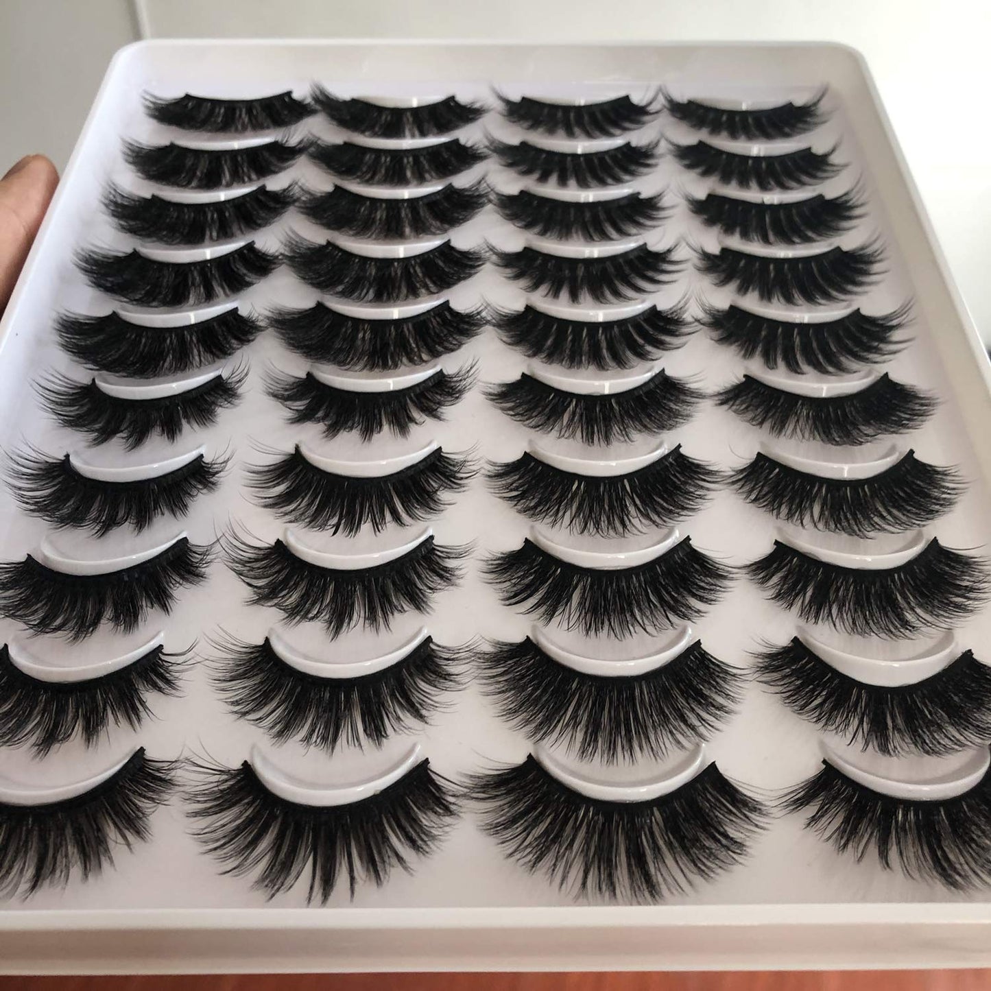 False Eyelashes Thick 20MM Lashes Mink Flutter Volume 3D Fake Eyelashes Dramatic Full Long Faux Mink Eye Lashes Pack 8 Pairs Big Curly False Lash ALICROWN