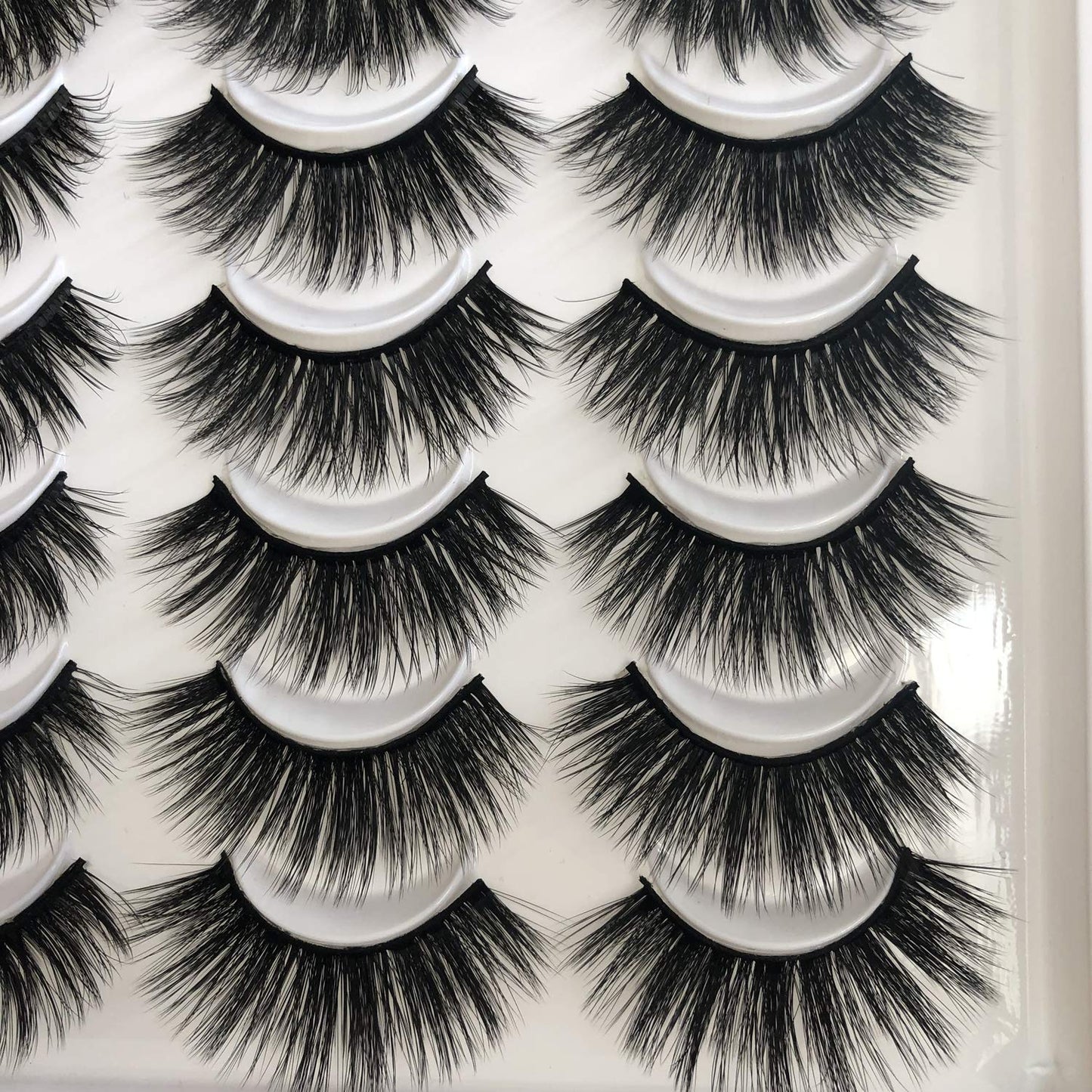 False Eyelashes Thick 20MM Lashes Mink Flutter Volume 3D Fake Eyelashes Dramatic Full Long Faux Mink Eye Lashes Pack 8 Pairs Big Curly False Lash ALICROWN