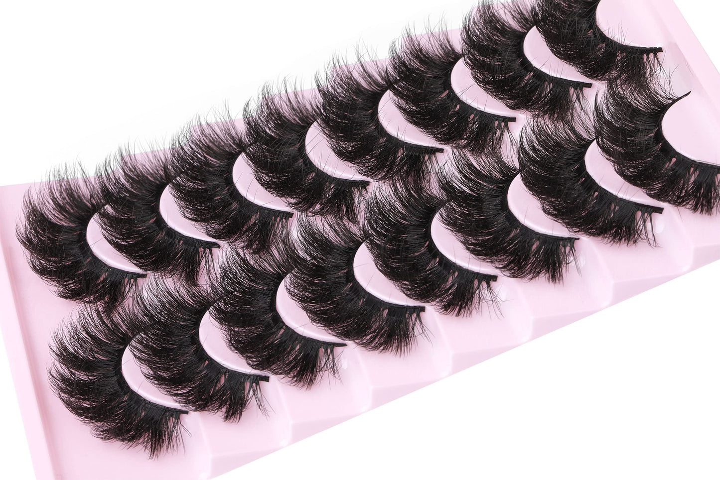 False Eyelashes Thick 20MM Lashes Mink Flutter Volume 3D Fake Eyelashes Dramatic Full Long Faux Mink Eye Lashes Pack 8 Pairs Big Curly False Lash ALICROWN