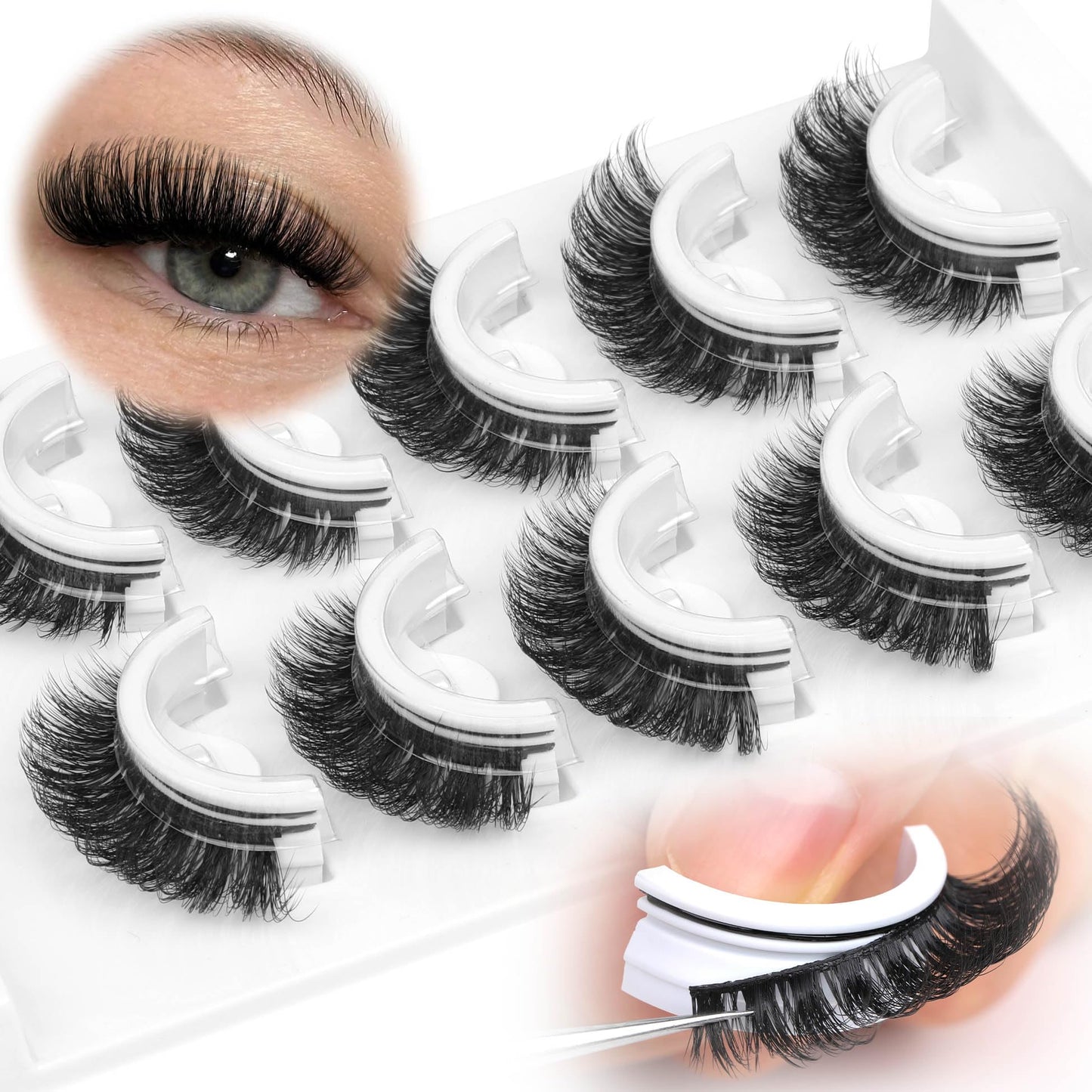 False Eyelashes Thick 20MM Lashes Mink Flutter Volume 3D Fake Eyelashes Dramatic Full Long Faux Mink Eye Lashes Pack 8 Pairs Big Curly False Lash ALICROWN