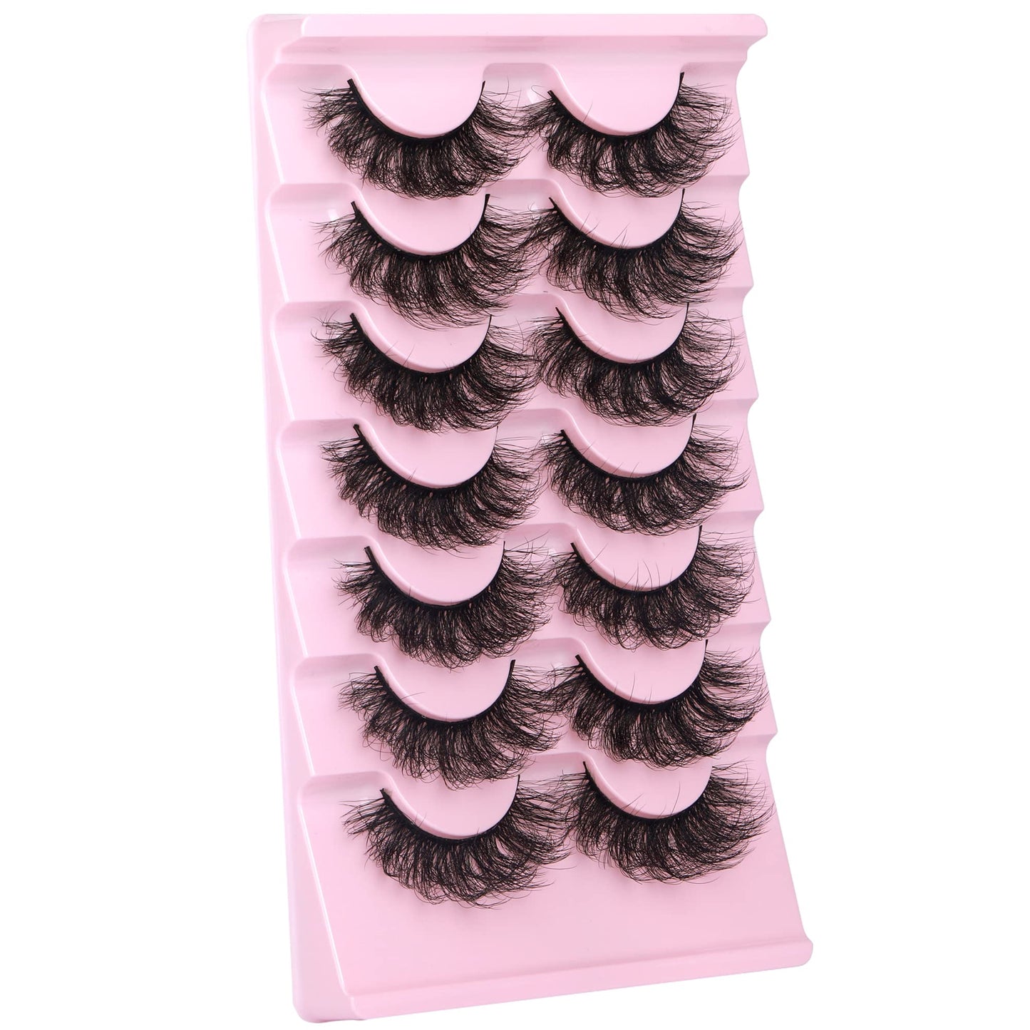 False Eyelashes Thick 20MM Lashes Mink Flutter Volume 3D Fake Eyelashes Dramatic Full Long Faux Mink Eye Lashes Pack 8 Pairs Big Curly False Lash ALICROWN