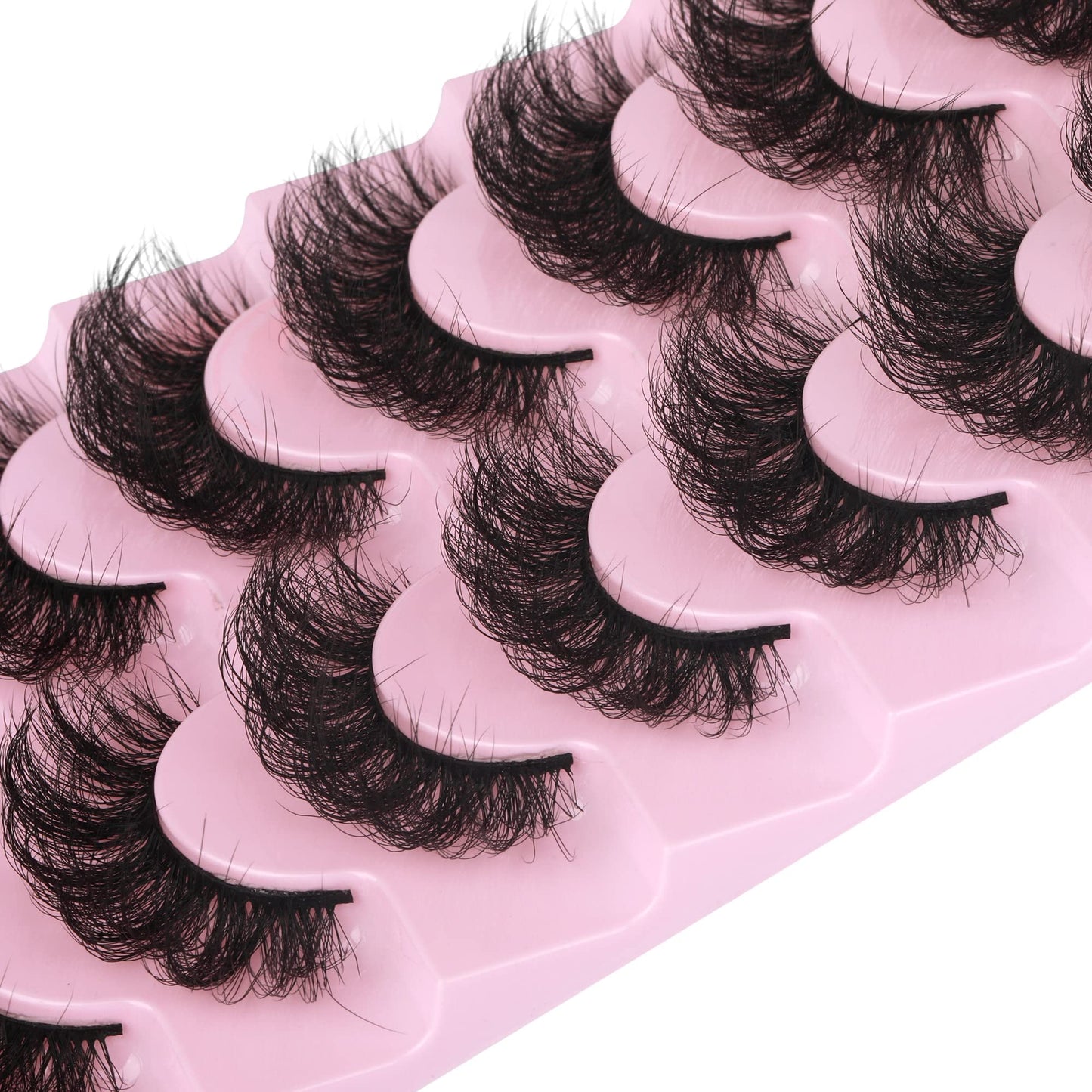 False Eyelashes Thick 20MM Lashes Mink Flutter Volume 3D Fake Eyelashes Dramatic Full Long Faux Mink Eye Lashes Pack 8 Pairs Big Curly False Lash ALICROWN