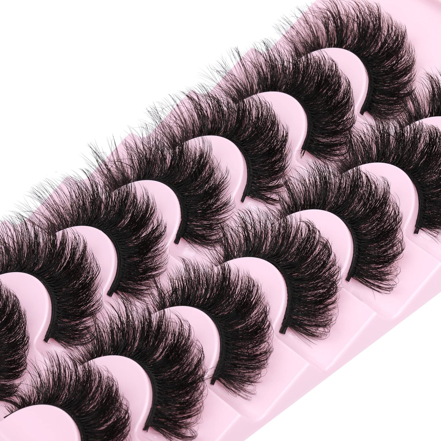 False Eyelashes Thick 20MM Lashes Mink Flutter Volume 3D Fake Eyelashes Dramatic Full Long Faux Mink Eye Lashes Pack 8 Pairs Big Curly False Lash ALICROWN